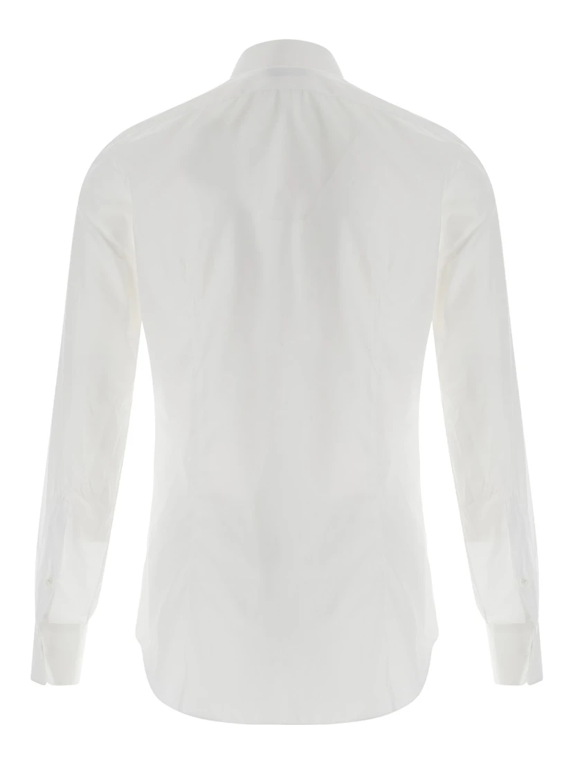 White Shirt with Classic Collar in Cotton Man