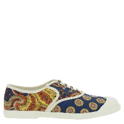 Multicolor Low Top Sneakerswith All-Over Floral Print in Cotton Man