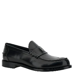 Black Loafers with 4G Detail in Leather Man
