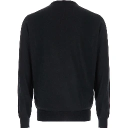 Black Crewneck Sweater in Wool and Cashmere Man