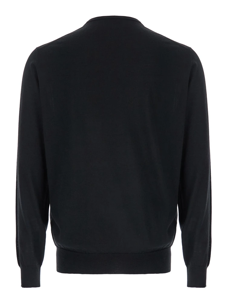 Black Crewneck Sweater in Wool and Cashmere Man alternative