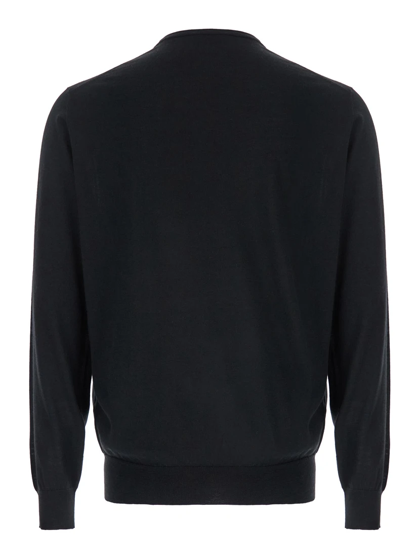 Black Crewneck Sweater in Wool and Cashmere Man