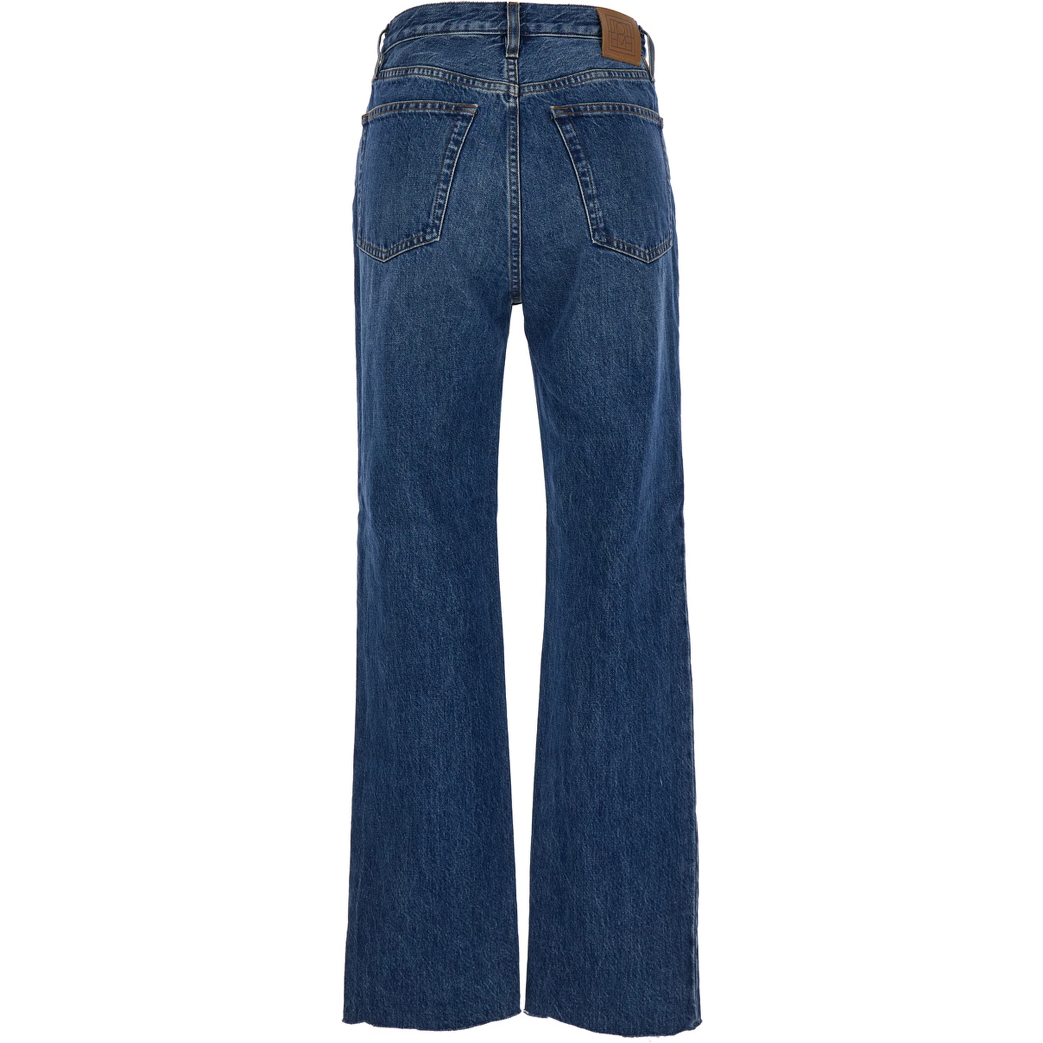 Classic Cut Blue Jeans with Logo Patch in Denim Woman