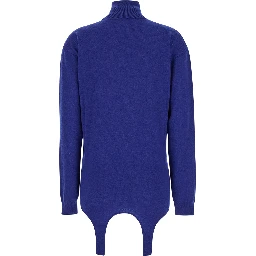Blue Garter Turtleneck Sweater in Cashmere Woman