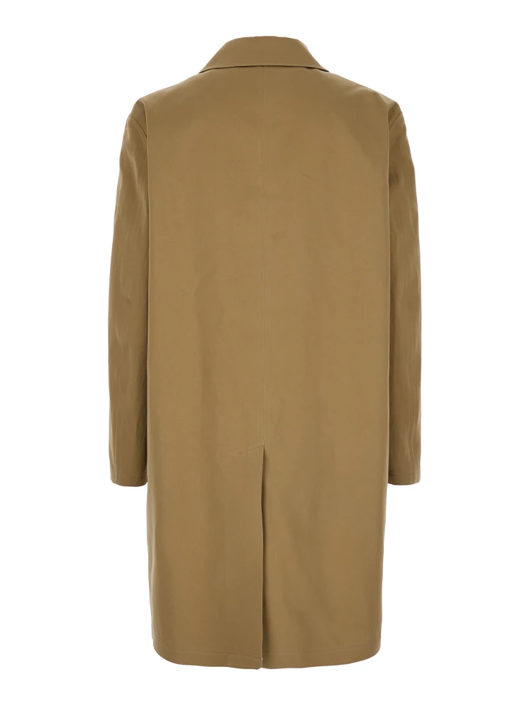 Beige Trench with Hidden Button Closure in Cotton Man alternative