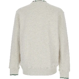 Grey Crewneck Sweatshirt with Logo Print in Jersey Man