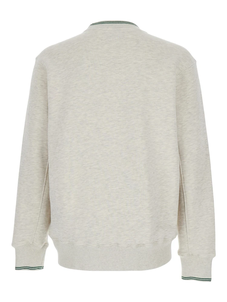 Grey Crewneck Sweatshirt with Logo Print in Jersey Man alternative