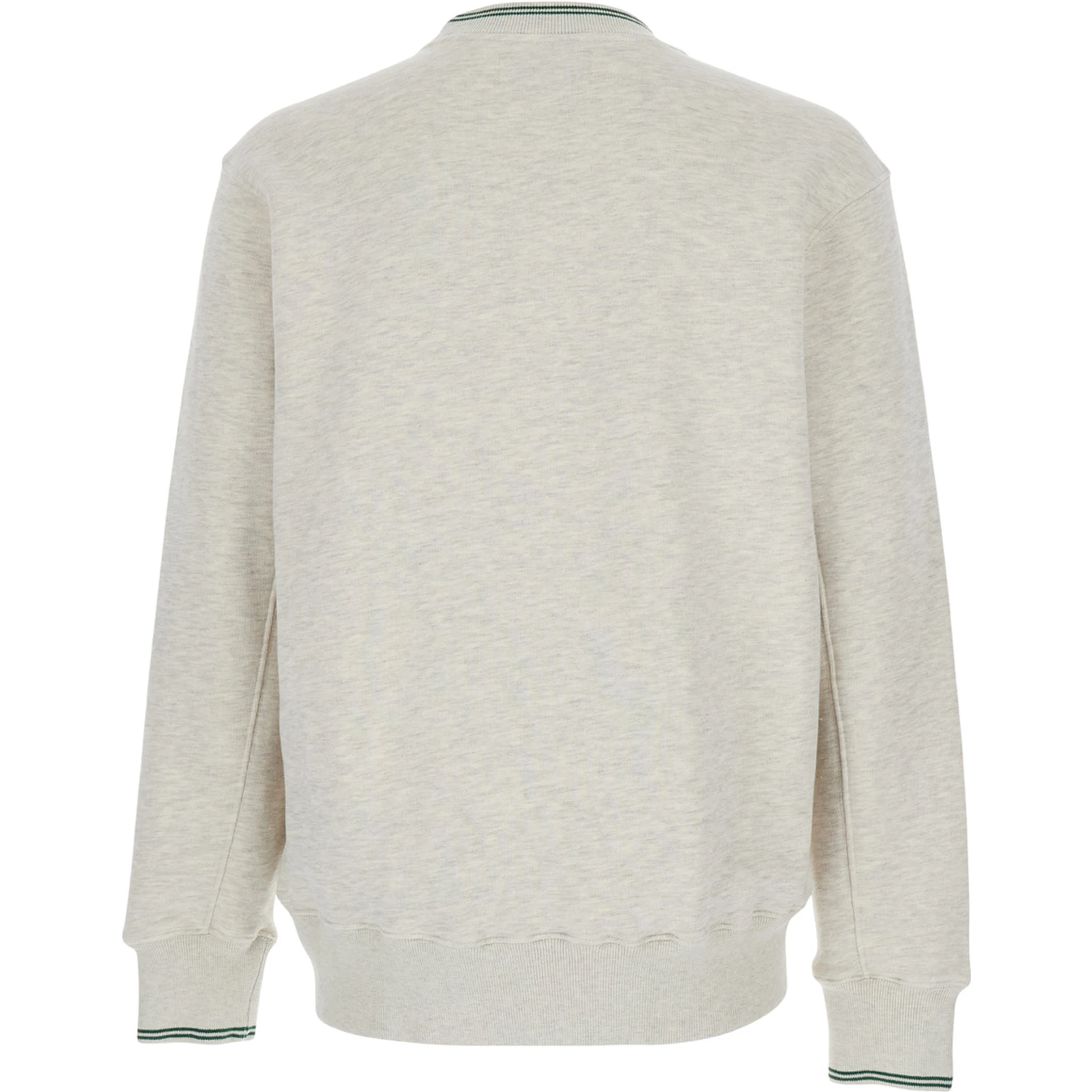 Grey Crewneck Sweatshirt with Logo Print in Jersey Man