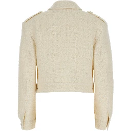 White Jacket with Logo 4G Detail on the buttons in Wool Blend Woman