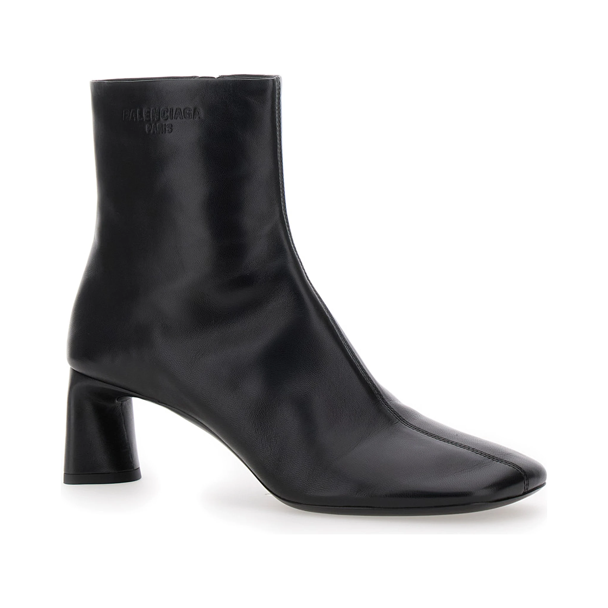 Duty Free 60mm Black Boots with Square Tip in Leather Women