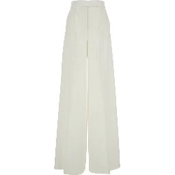 Ninfa White Wide Leg Pants in Virgin Wool Woman