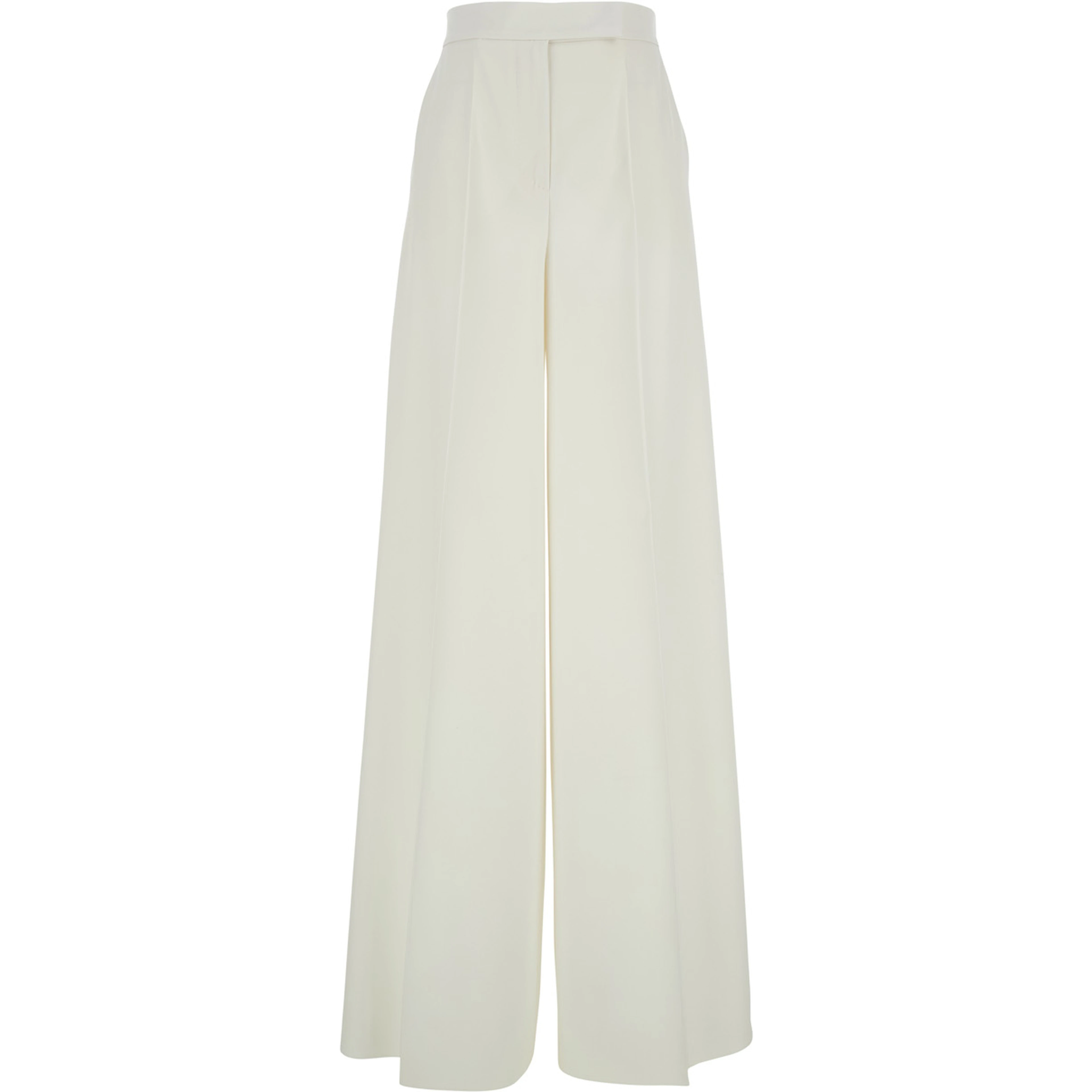 Ninfa White Wide Leg Pants in Virgin Wool Woman