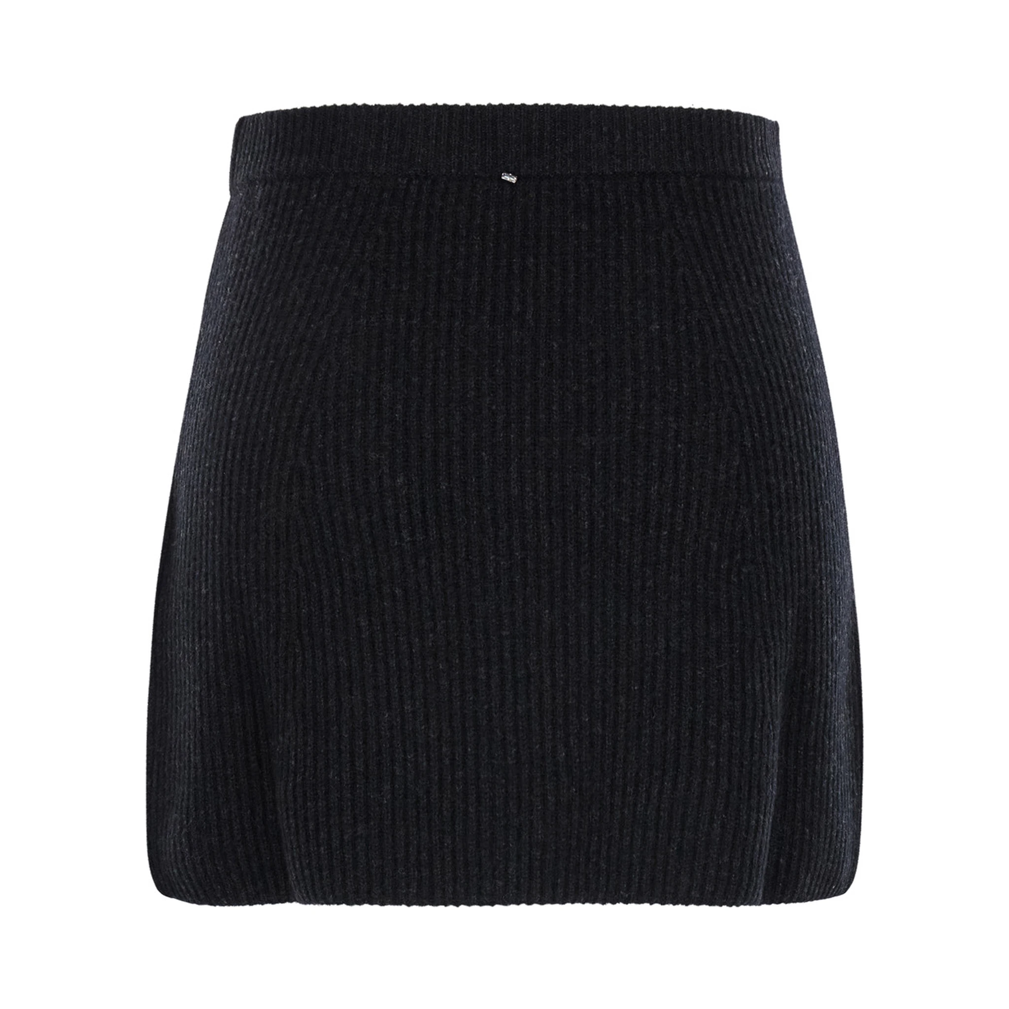 Teiera Black Mini Skirt in Wool woman