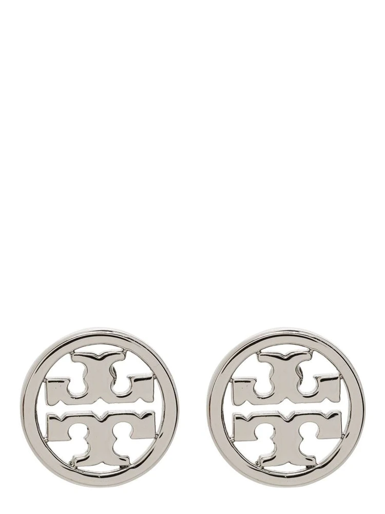 Silver Brass Earrings with Logo