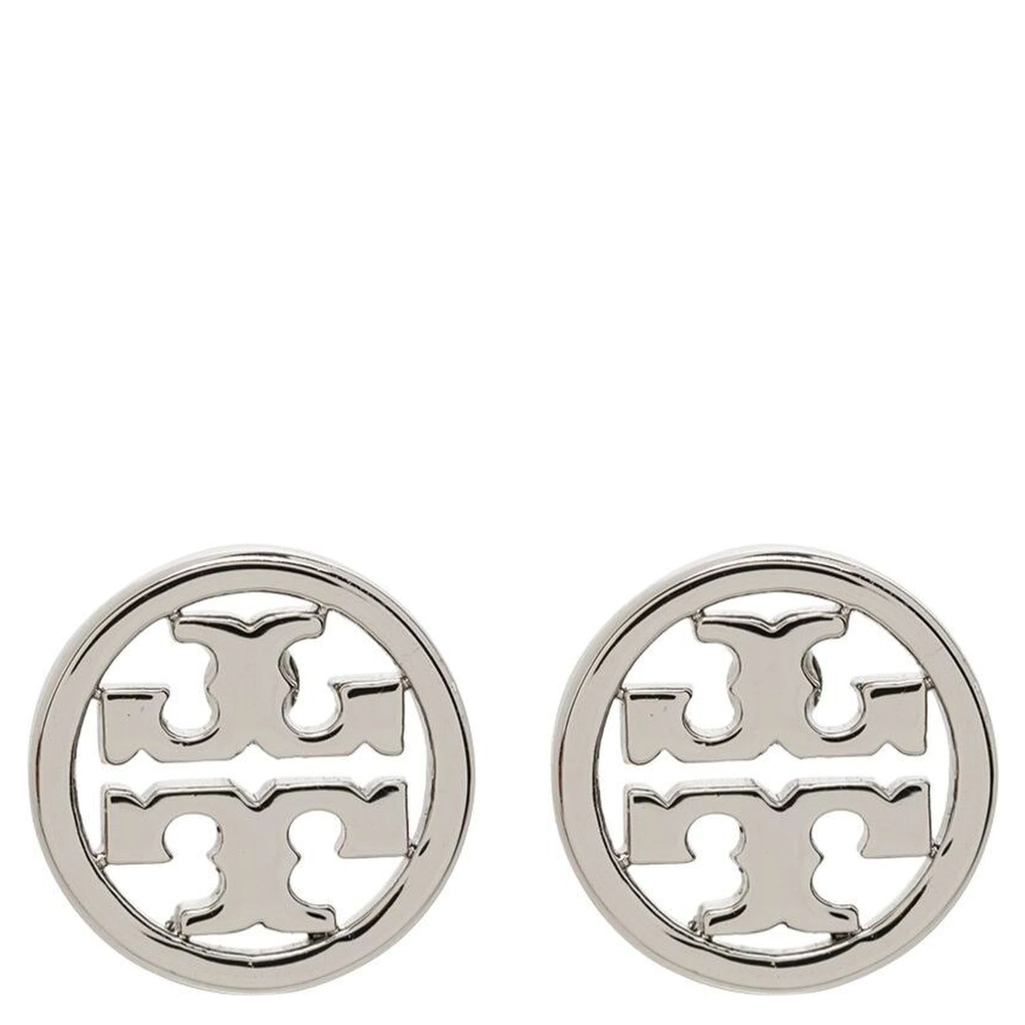 Silver Brass Earrings with Logo