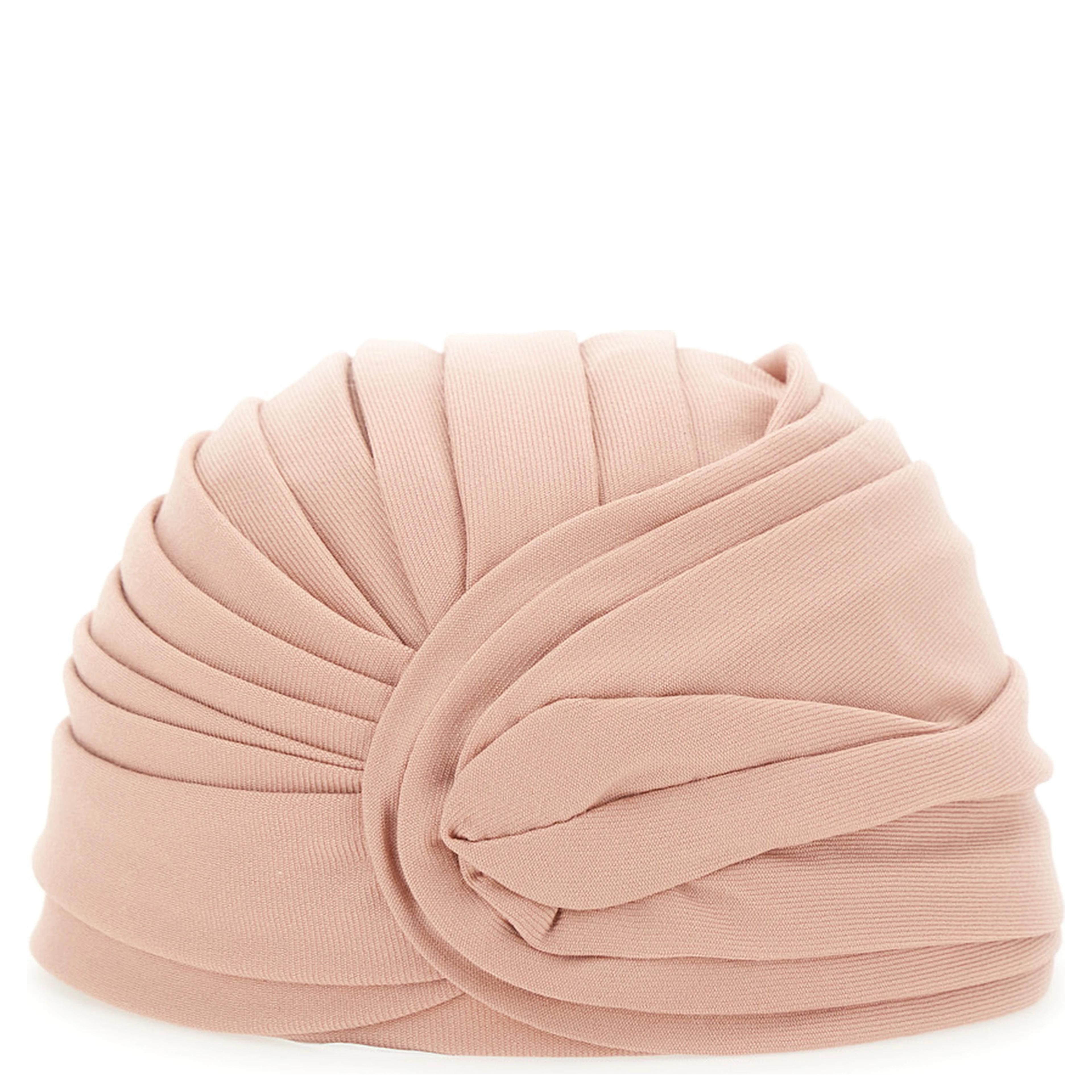 Pink Headdress Hat with Asymmetrical Design in Pink Virgin Wool Woman