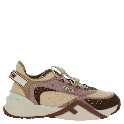 Flow Multicolor Sneakers with Logo Label on the Back and Drawstring Closure in Tech Fabric Woman