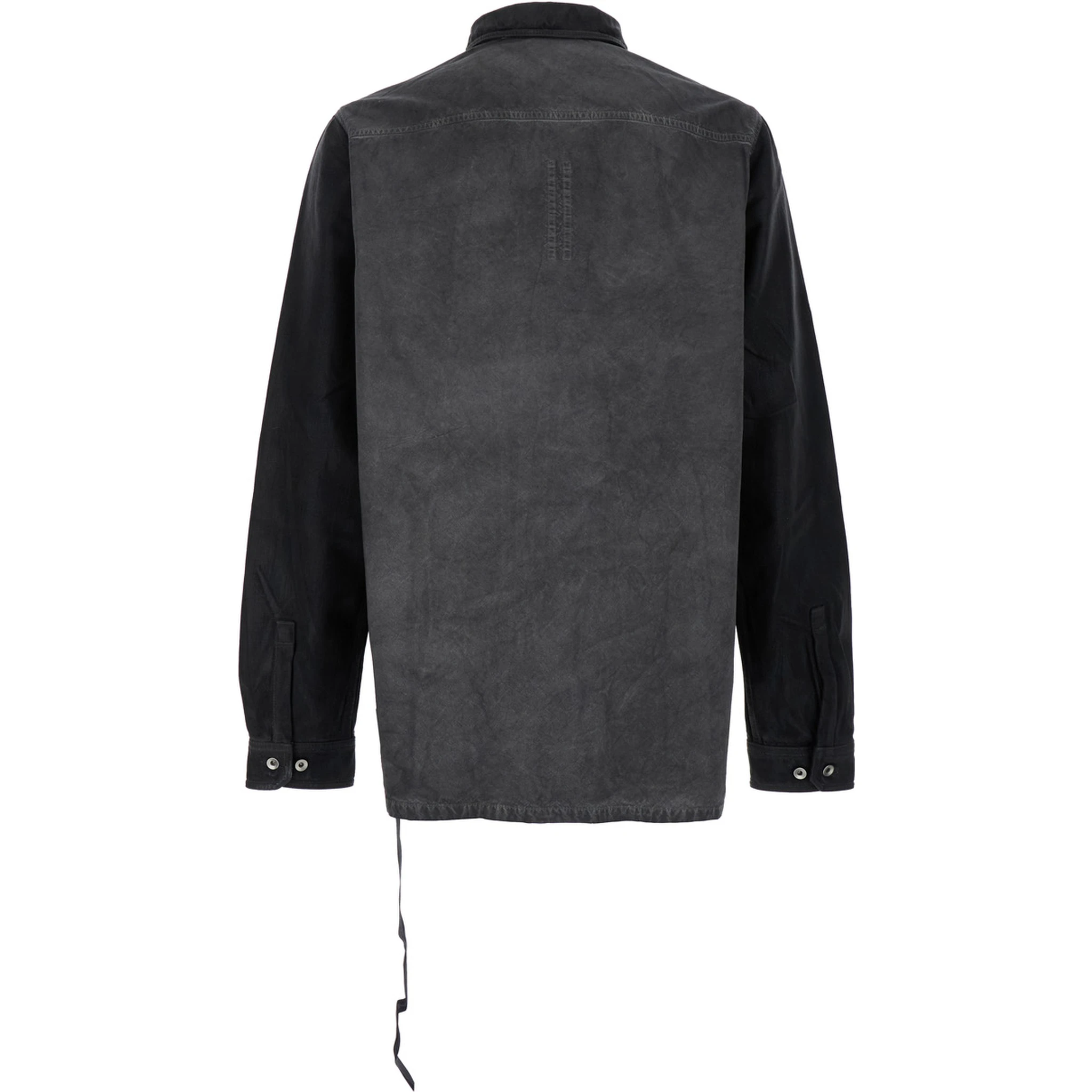 Splintered Grey Shirt with Classic Collar and Faded Effect in Cotton Man