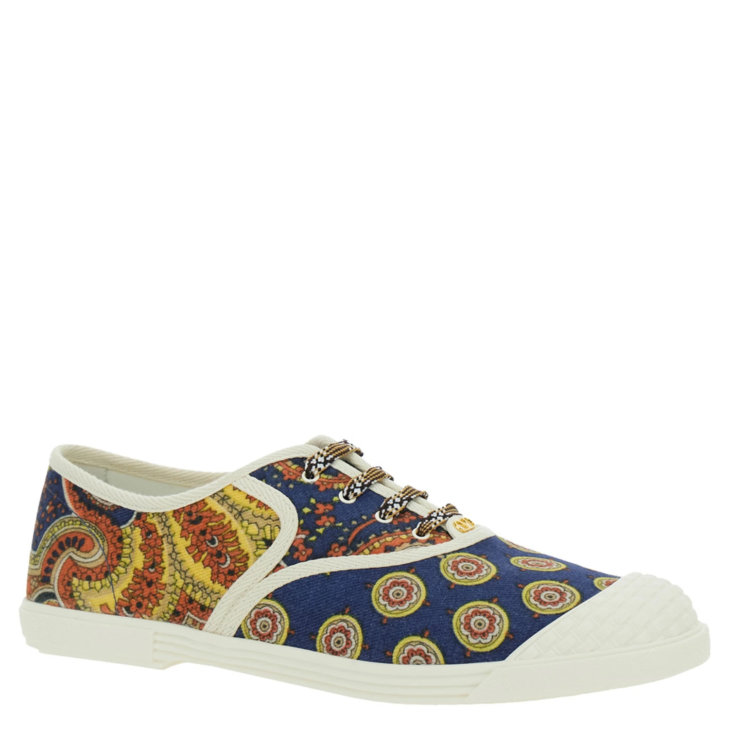 Multicolor Low Top Sneakerswith All-Over Floral Print in Cotton Man