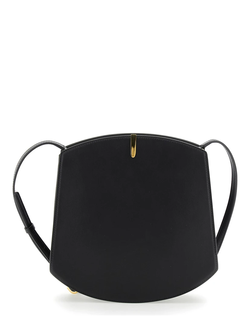 Florence Black Crossbody Bag with Magnetic Strap Closure in Leather Woman