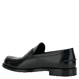 Black Loafers with 4G Detail in Leather Man