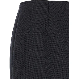 Grisaille Black Midi Skirt with Side Splits in Wool Woman