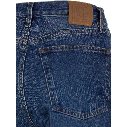Classic Cut Blue Jeans with Logo Patch in Denim Woman