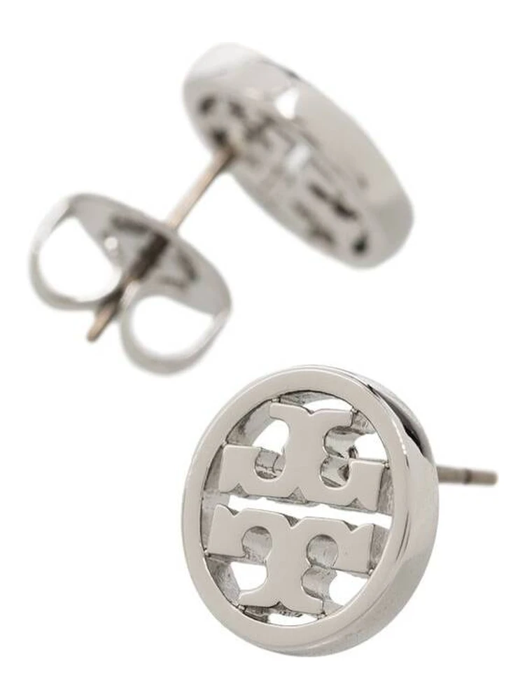 Silver Brass Earrings with Logo alternative