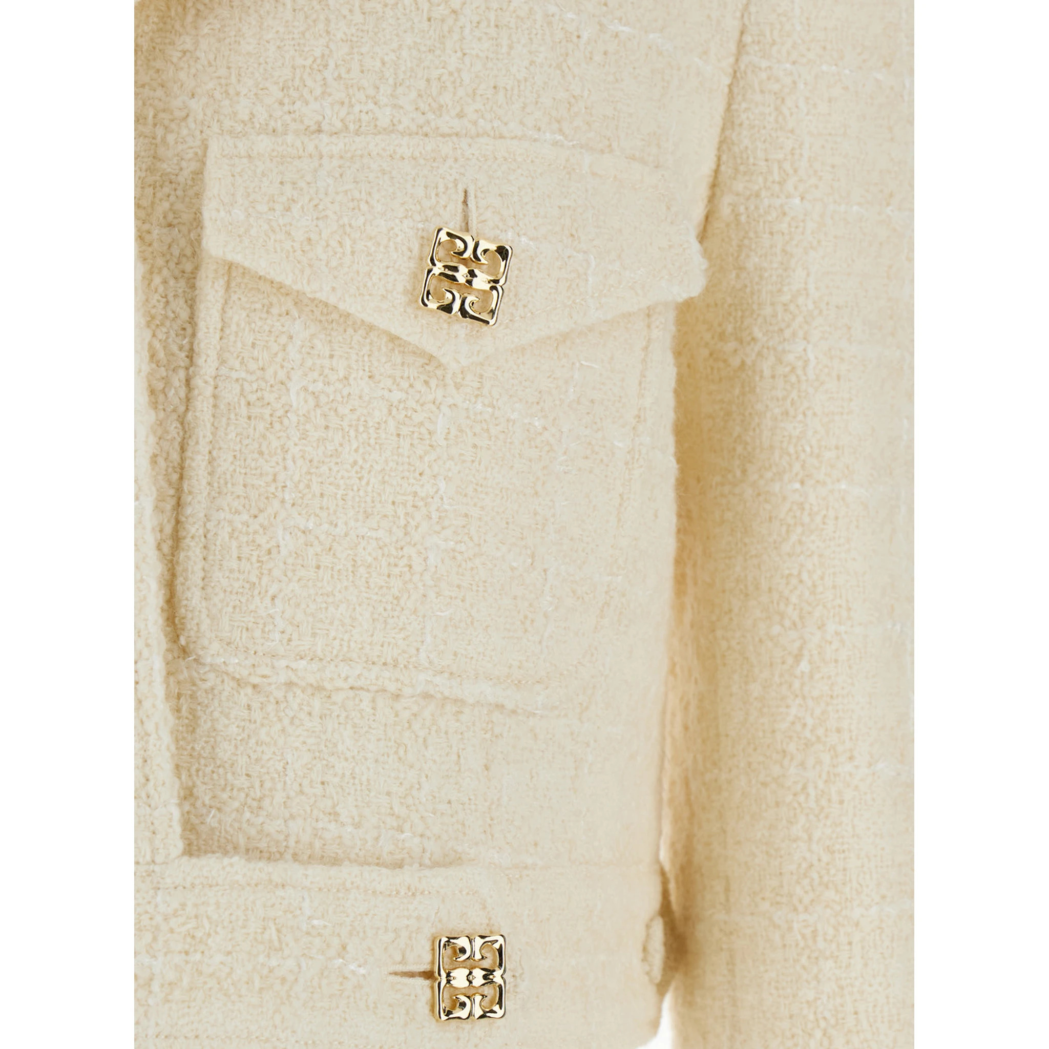 White Jacket with Logo 4G Detail on the buttons in Wool Blend Woman