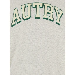 Grey Crewneck Sweatshirt with Logo Print in Jersey Man