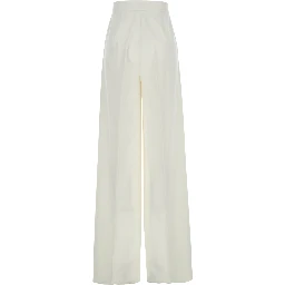 Ninfa White Wide Leg Pants in Virgin Wool Woman