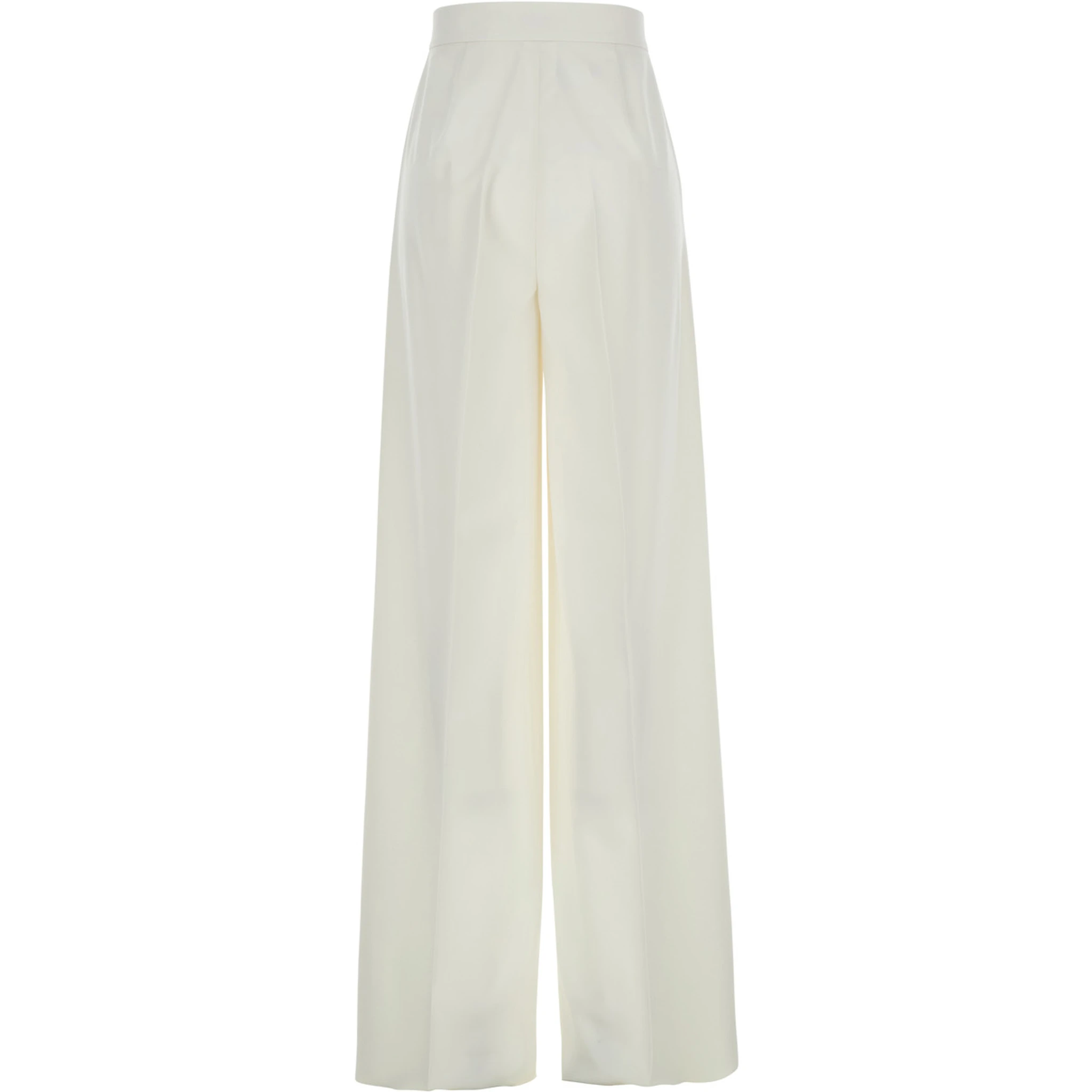 Ninfa White Wide Leg Pants in Virgin Wool Woman