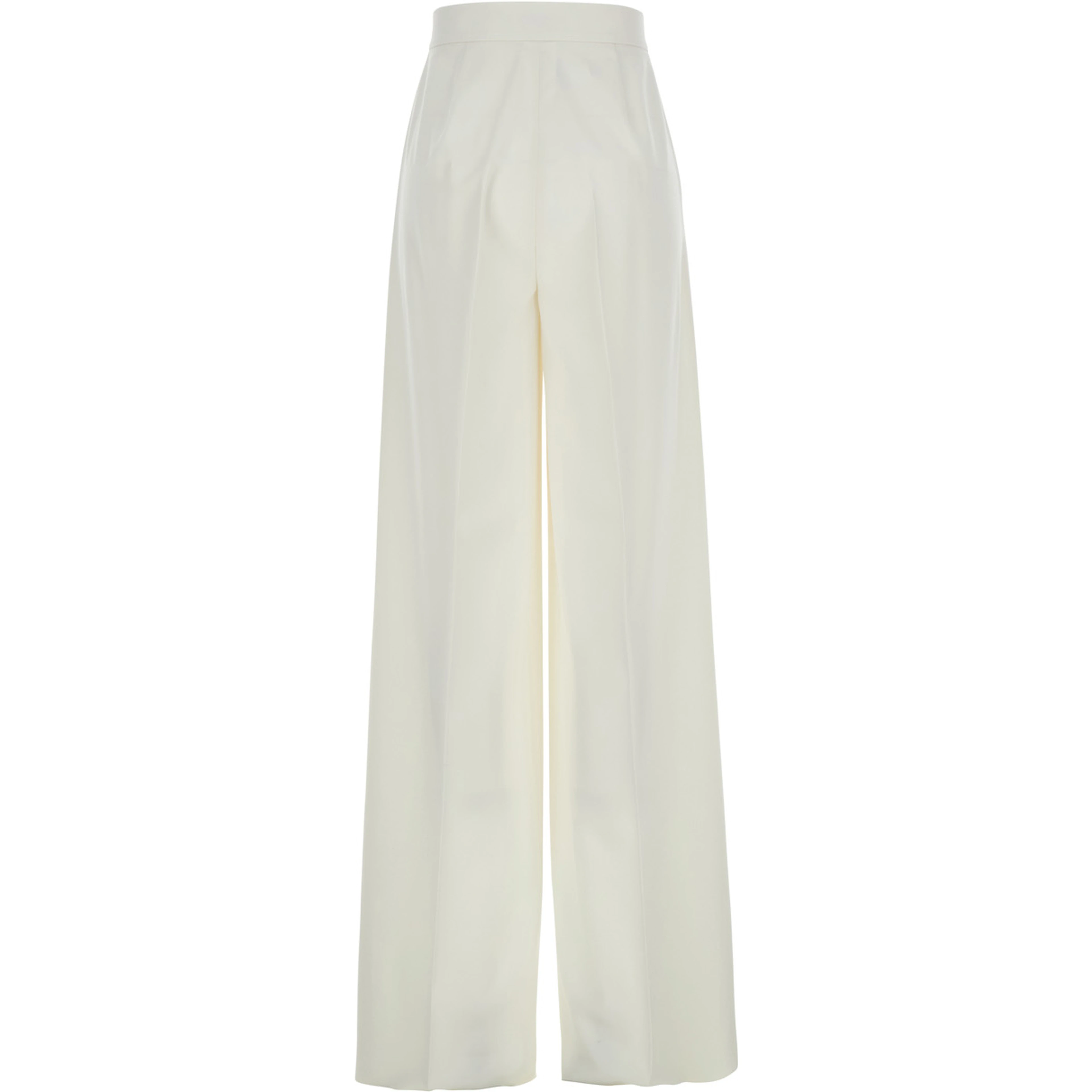 Ninfa White Wide Leg Pants in Virgin Wool Woman