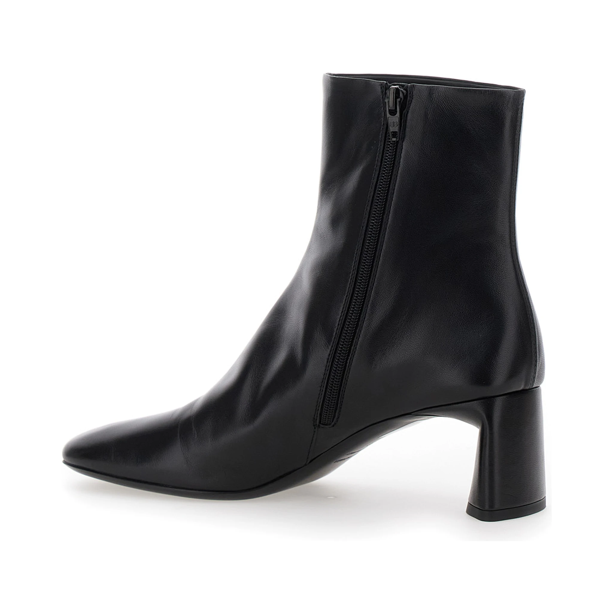 Duty Free 60mm Black Boots with Square Tip in Leather Women