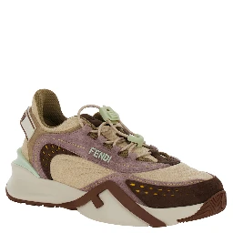 Flow Multicolor Sneakers with Logo Label on the Back and Drawstring Closure in Tech Fabric Woman