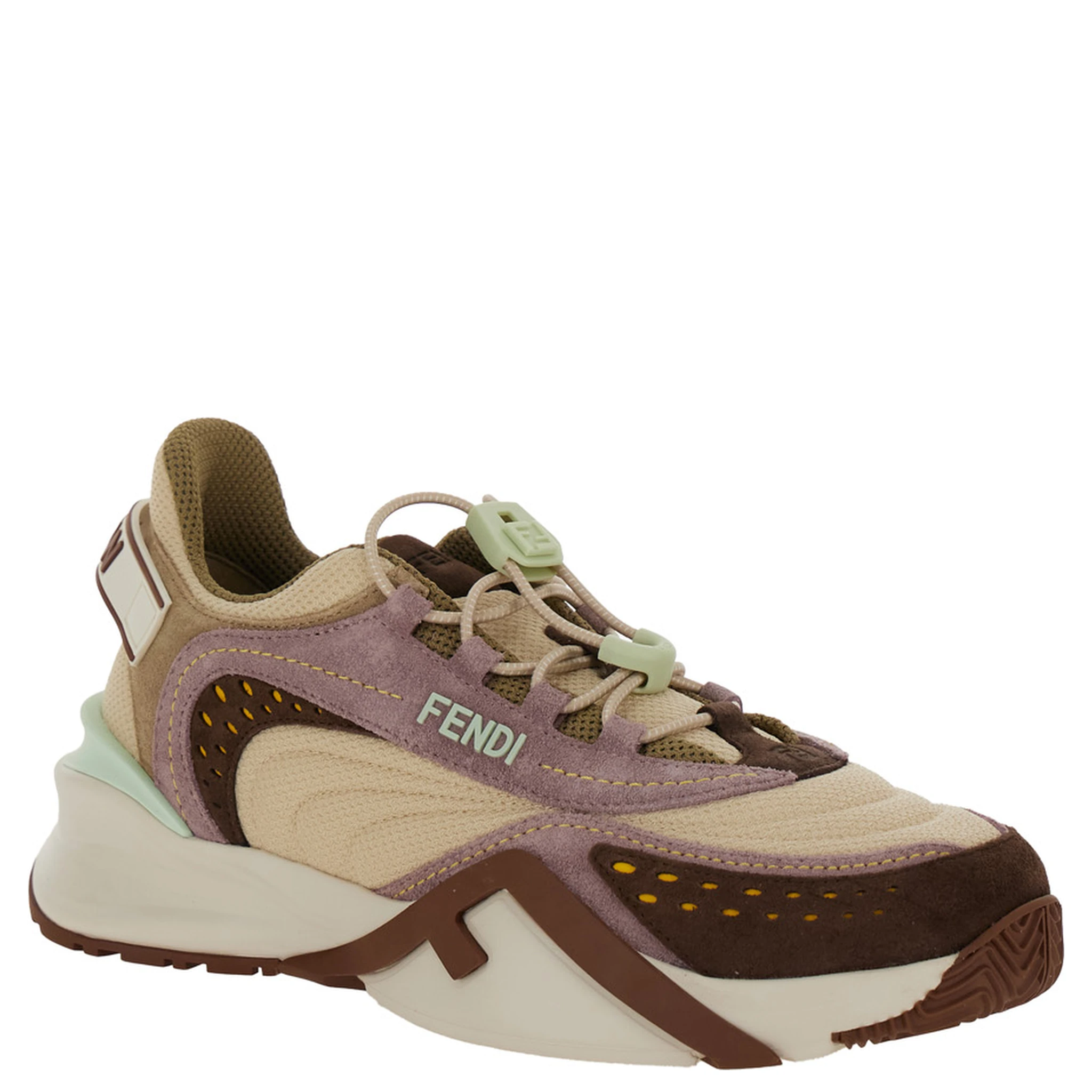 Flow Multicolor Sneakers with Logo Label on the Back and Drawstring Closure in Tech Fabric Woman