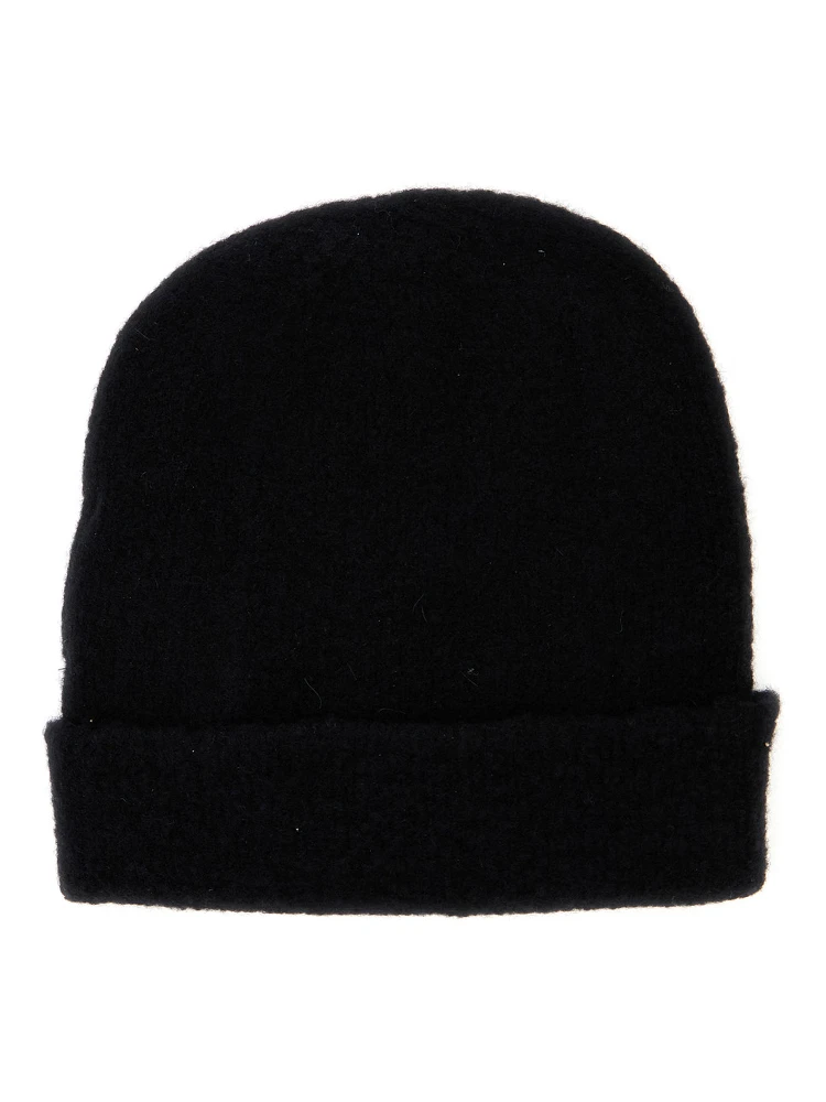 Black Beanie with Contrasting Detail in Wool Woman alternative