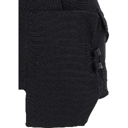 Stefan Black Mini-Skirt with Patch Pockets in Wool Woman