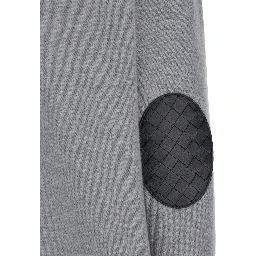 Grey Cardigan with Intrecciato Patch in Cashmere Woman