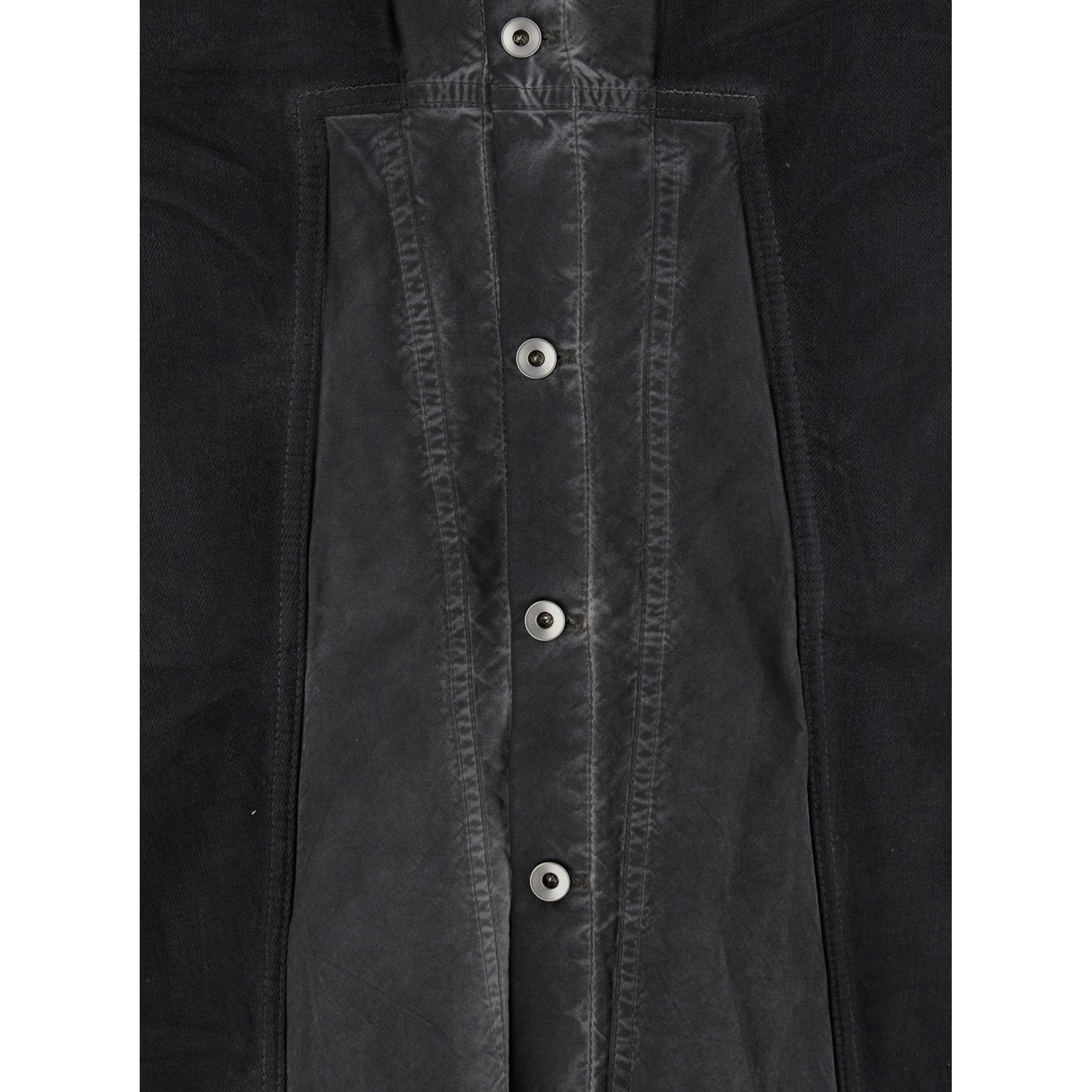 Splintered Grey Shirt with Classic Collar and Faded Effect in Cotton Man