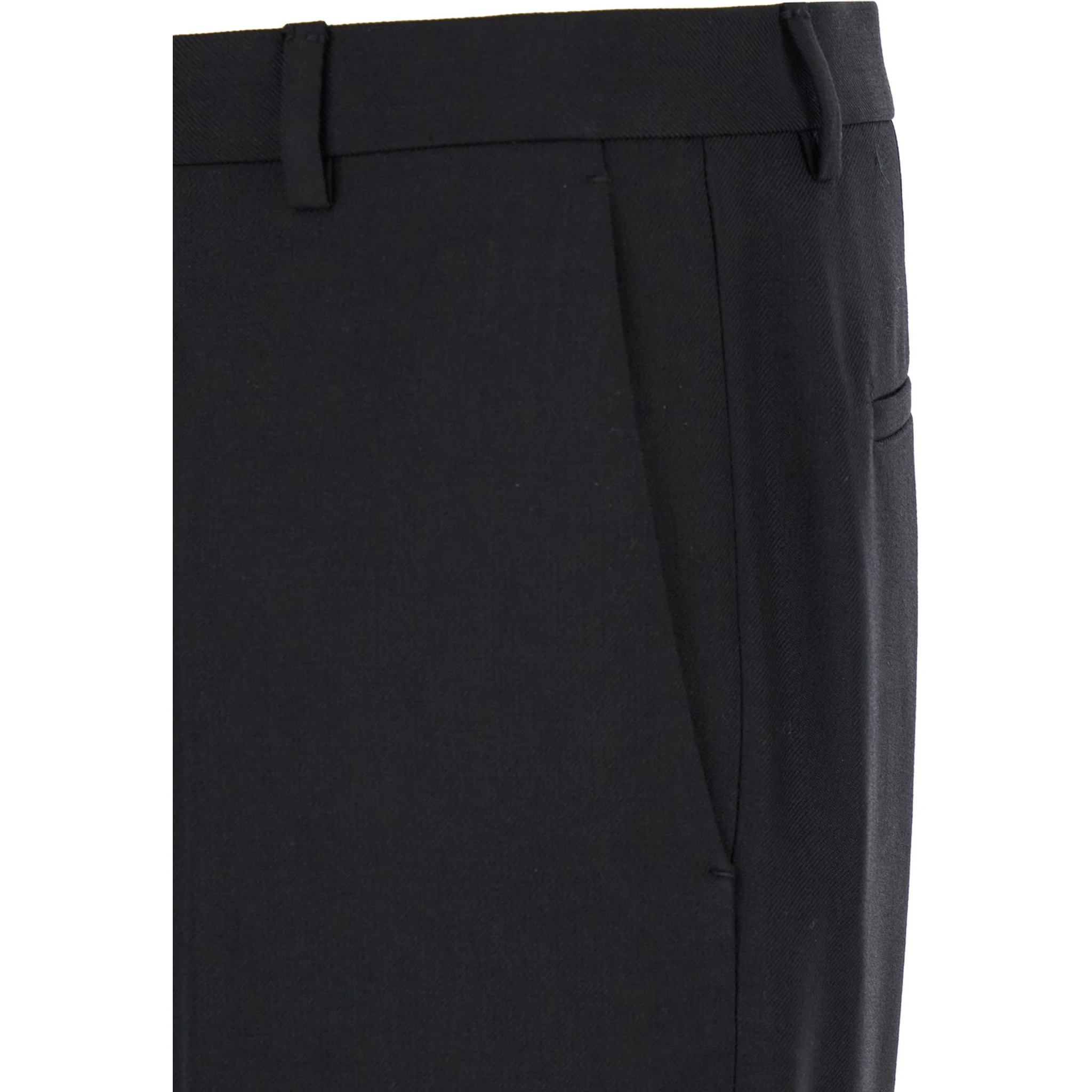 بنطال رجالي أسود مصمم خصيصاً بشعار بنفس اللون من الصوف