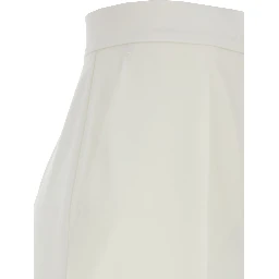 Ninfa White Wide Leg Pants in Virgin Wool Woman
