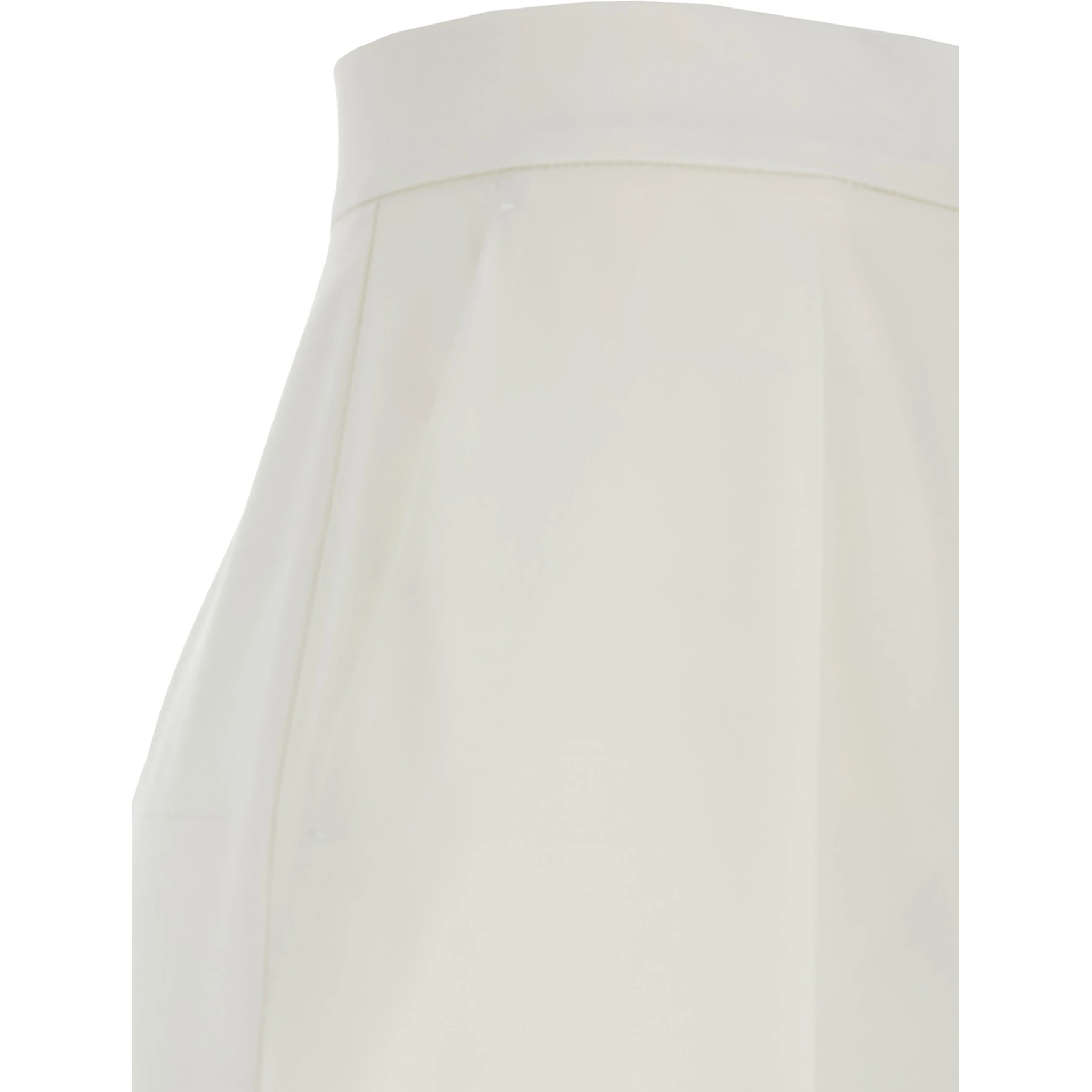 Ninfa White Wide Leg Pants in Virgin Wool Woman