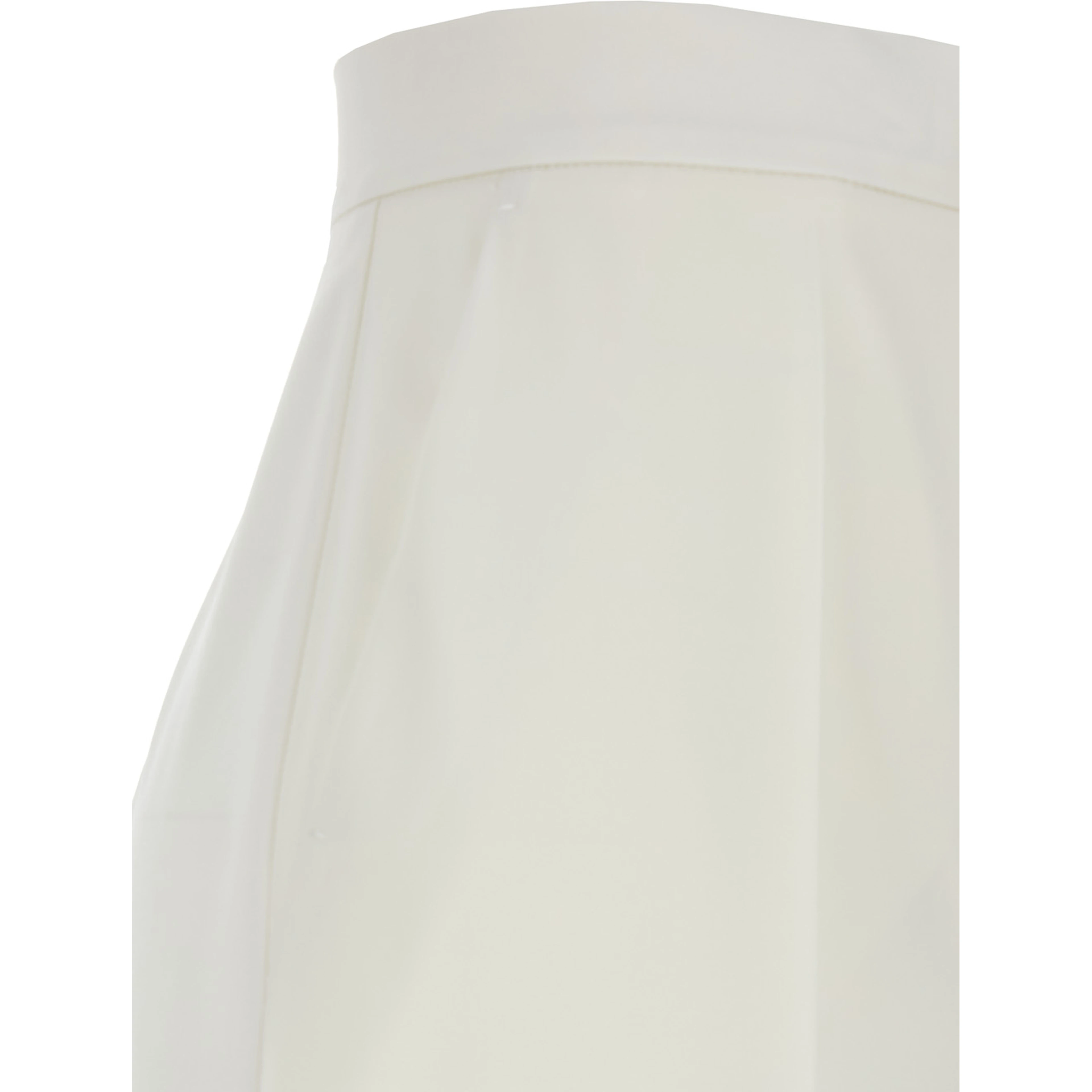 Ninfa White Wide Leg Pants in Virgin Wool Woman