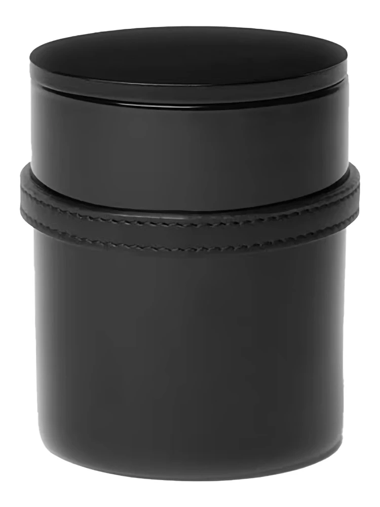 Medusa 95 Black Candle with Wood Lid and Removable Leather Strap in Wood and Glass Home