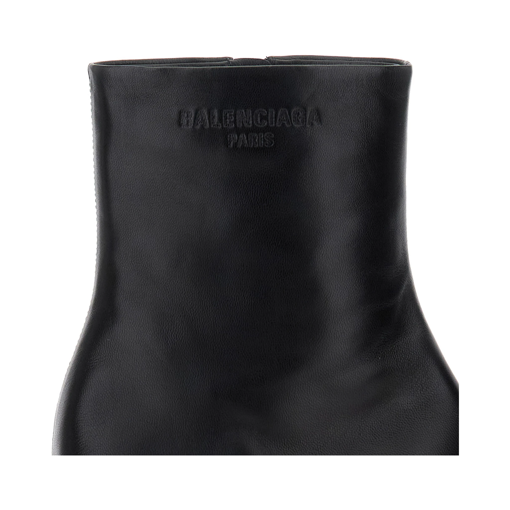 Duty Free 60mm Black Boots with Square Tip in Leather Women