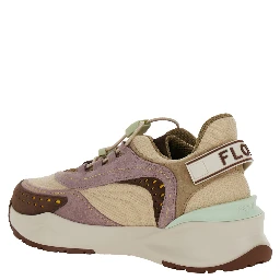 Flow Multicolor Sneakers with Logo Label on the Back and Drawstring Closure in Tech Fabric Woman