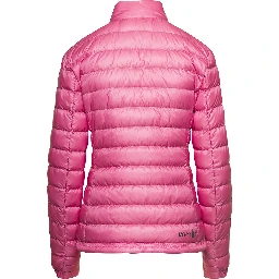 Walibi Pink Down Jacket with Logo Patch in Polyamide Woman