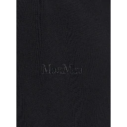 Black T-Shirt with Logo Embroidered on the Front in Cotton Woman