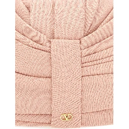 Pink Headdress Hat with Asymmetrical Design in Pink Virgin Wool Woman
